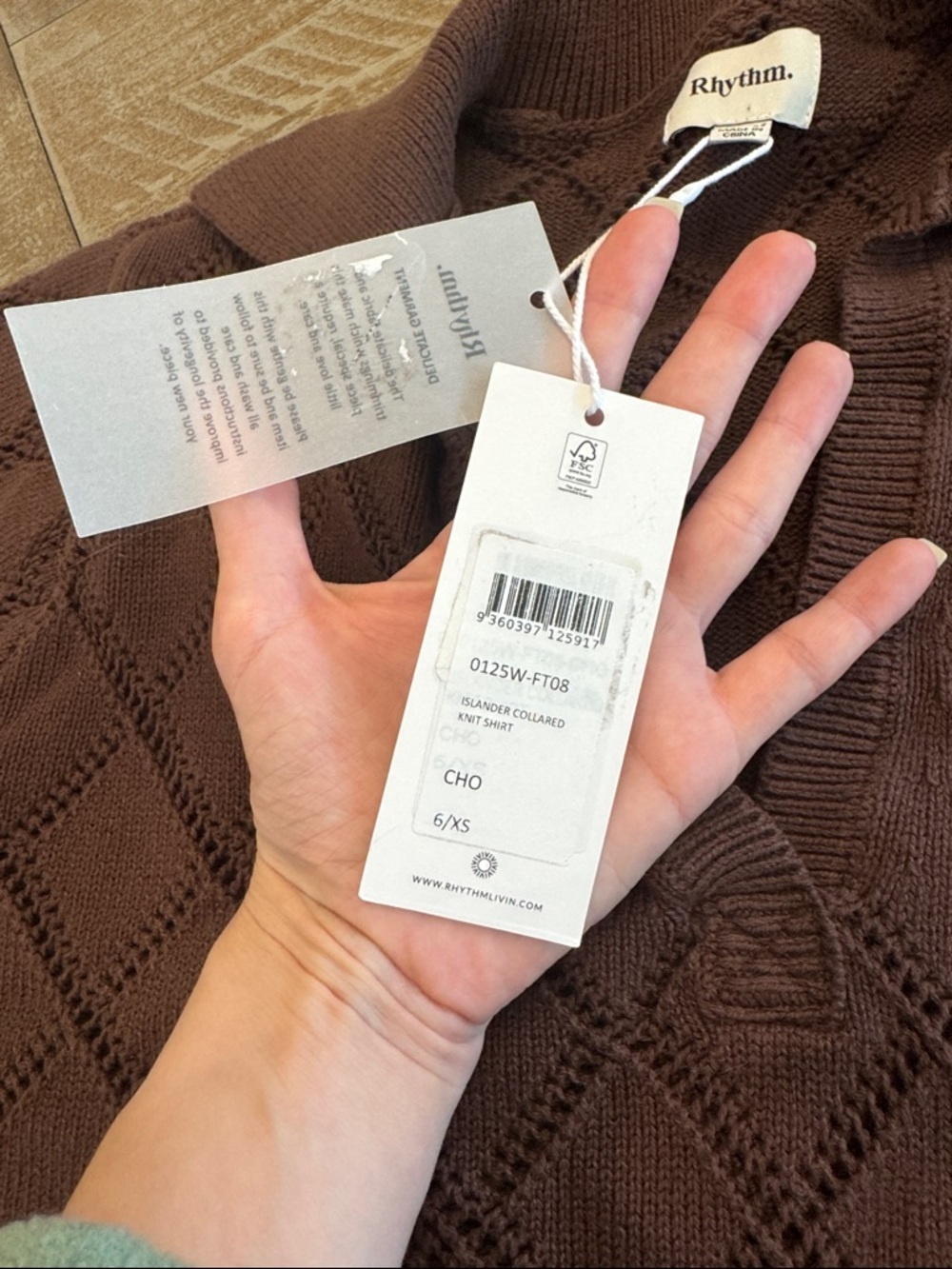 NWT Rhythm. Islander collared knit shirt - Picture 3 of 6